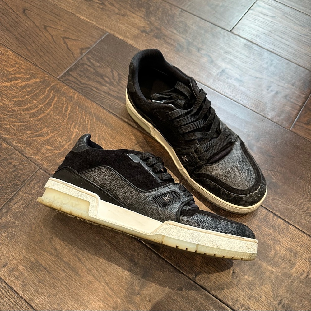 Louis Vuitton Men's Black Eclipse Monogram Canvas Trainer Sneakers UK 7 US 8